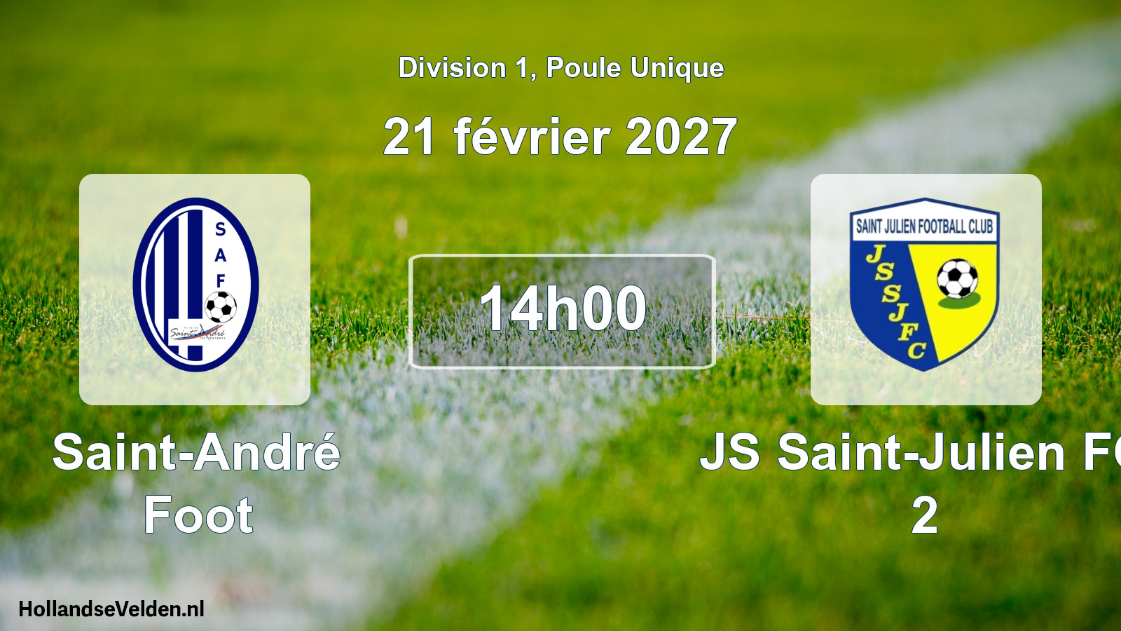 Match programmé: Saint-André Foot - JS Saint-Julien FC 2 (21 février 2027)