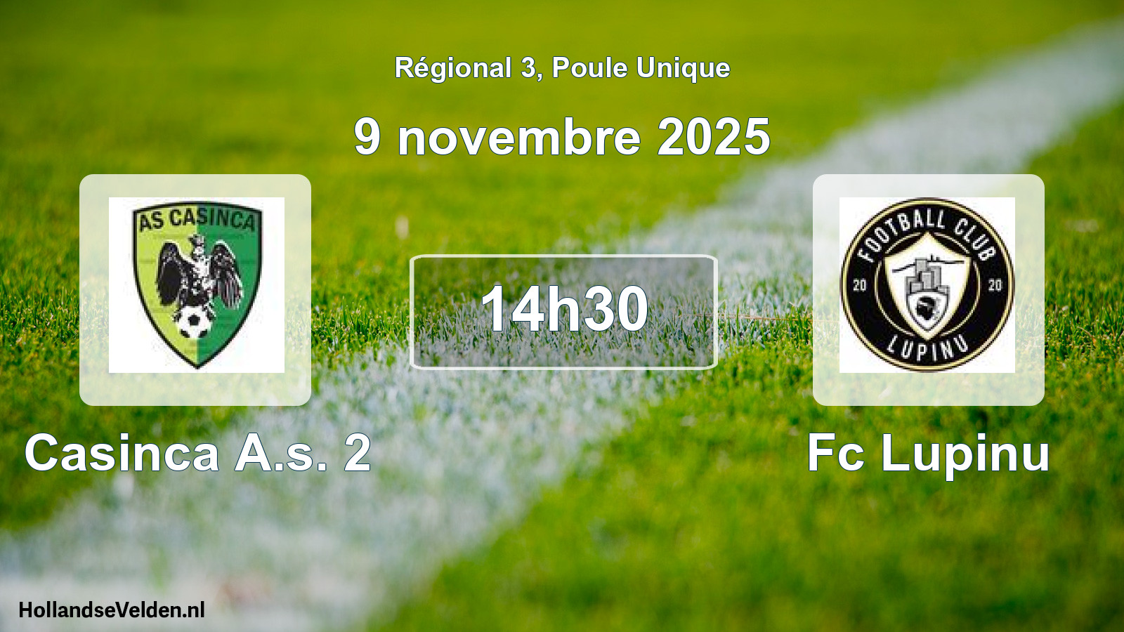 Geplande wedstrijd: Casinca A.s. 2 - Fc Lupinu (9 novembre 2025)