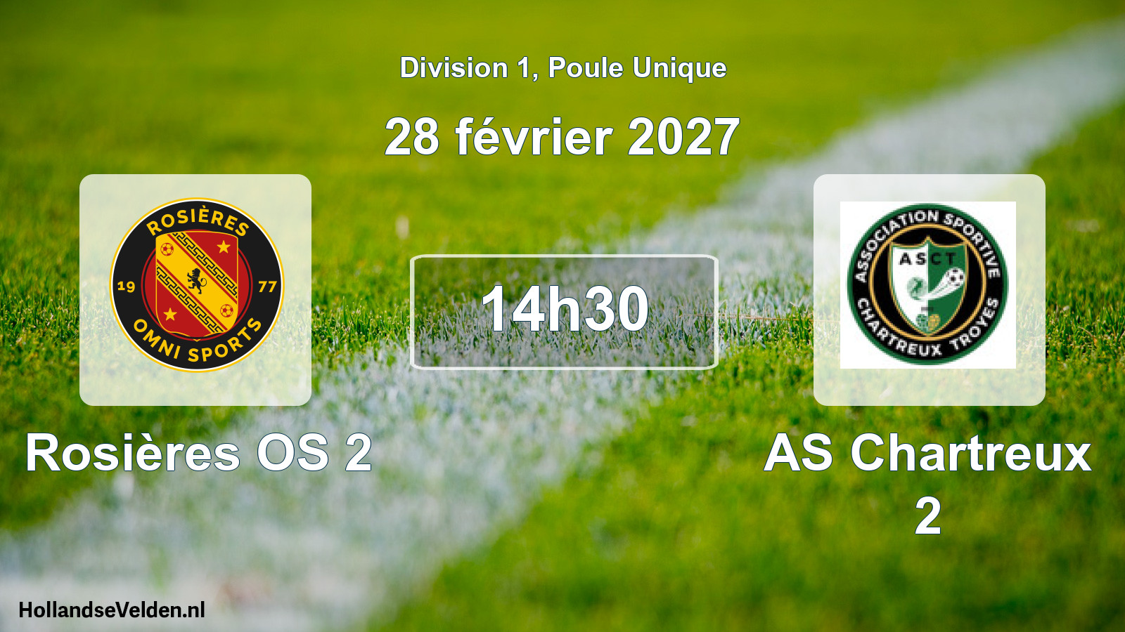 Match programmé: Rosières OS 2 - AS Chartreux 2 (28 février 2027)