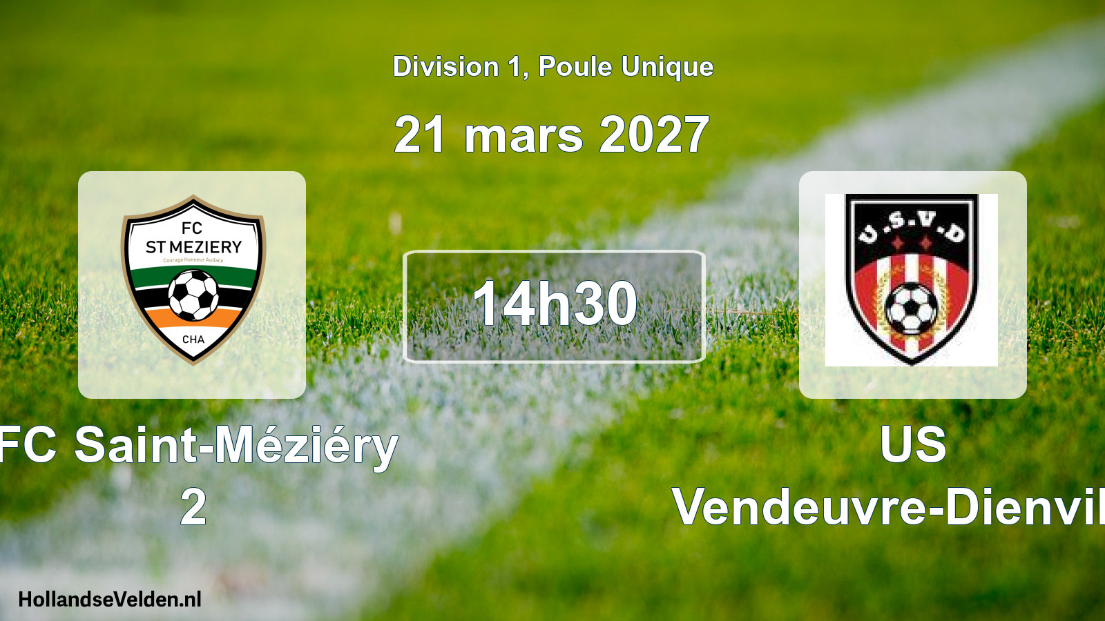 Match programmé: FC Saint-Méziéry 2 - US Vendeuvre-Dienville (21 mars 2027)