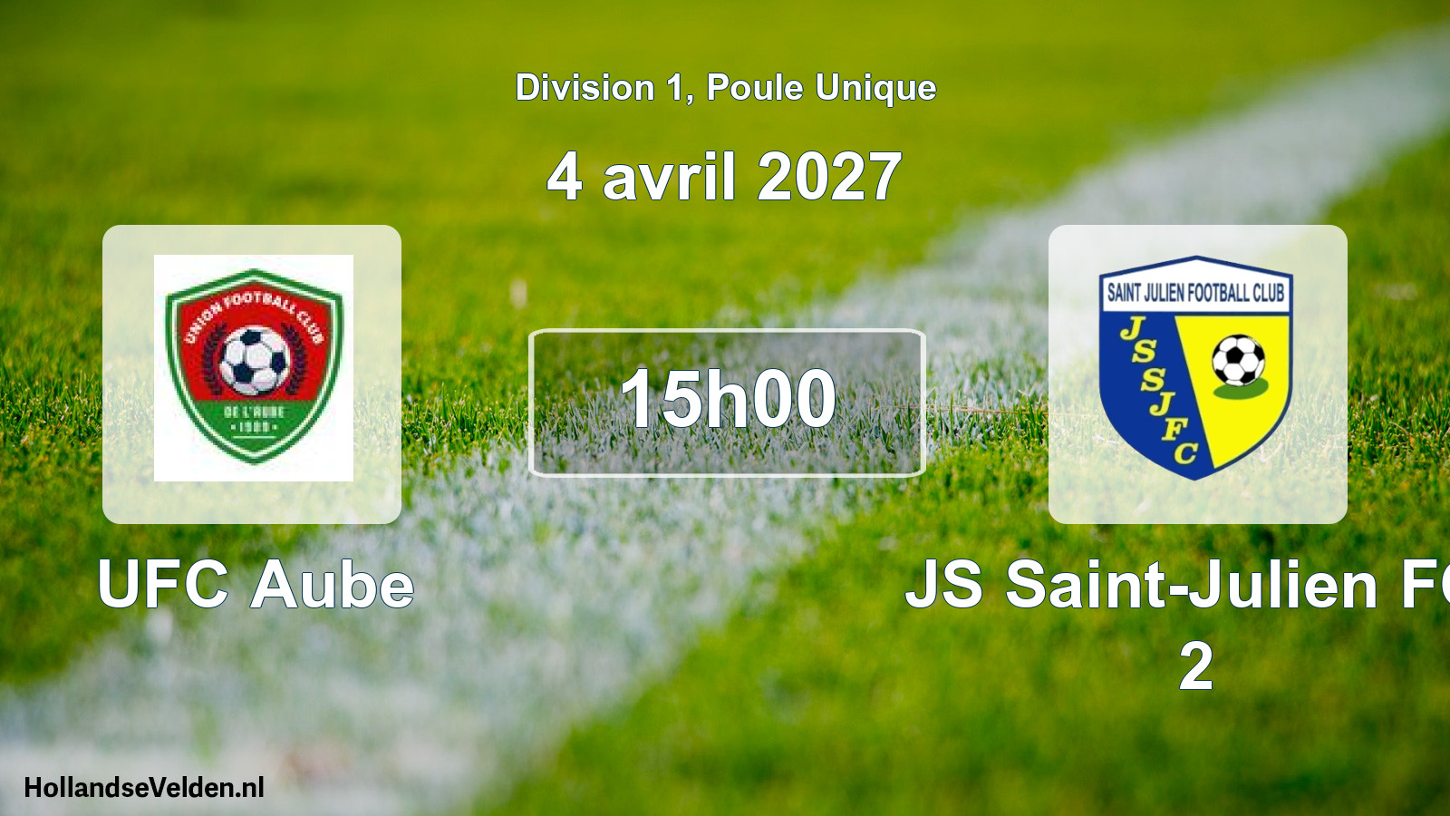 Match programmé: UFC Aube - JS Saint-Julien FC 2 (4 avril 2027)