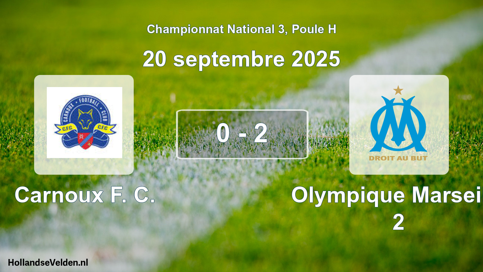 Gespeelde wedstrijd: Carnoux F. C. - Olympique Marseille 2 0 - 2 (20 september 2025)