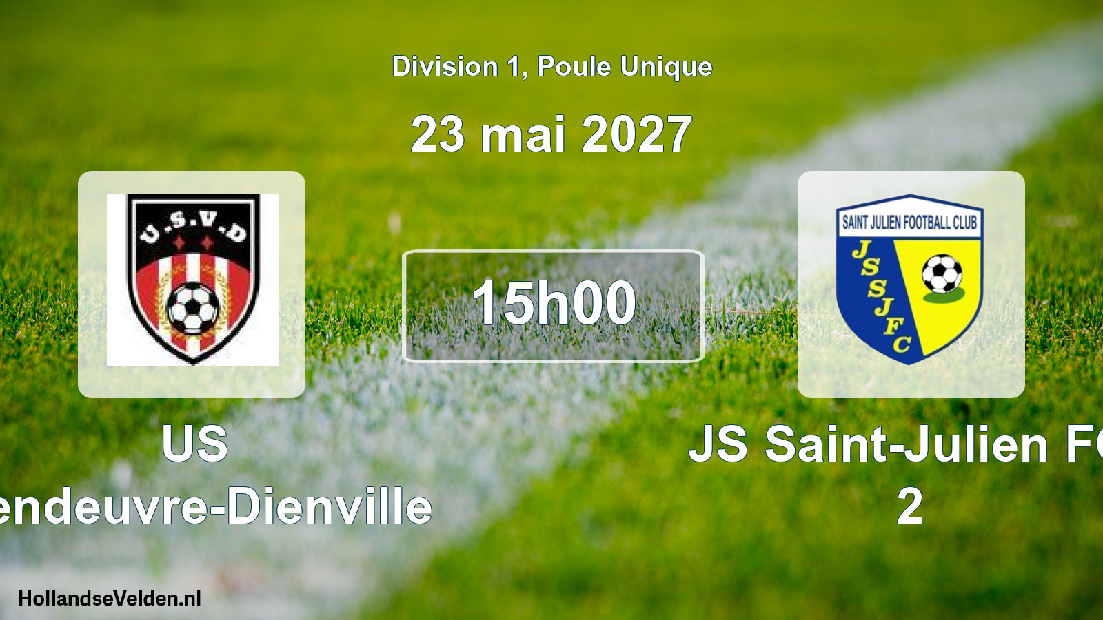 Match programmé: US Vendeuvre-Dienville - JS Saint-Julien FC 2 (23 mai 2027)
