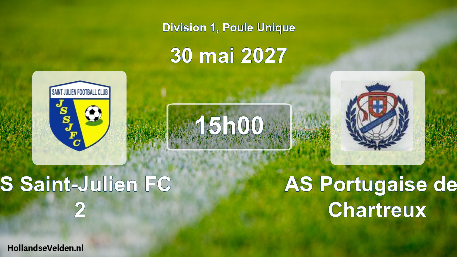 Match programmé: JS Saint-Julien FC 2 - AS Portugaise des Chartreux (30 mai 2027)