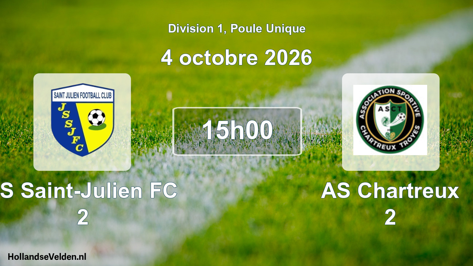 Scheduled Match: JS Saint-Julien FC 2 - AS Chartreux 2 (4 October 2026)