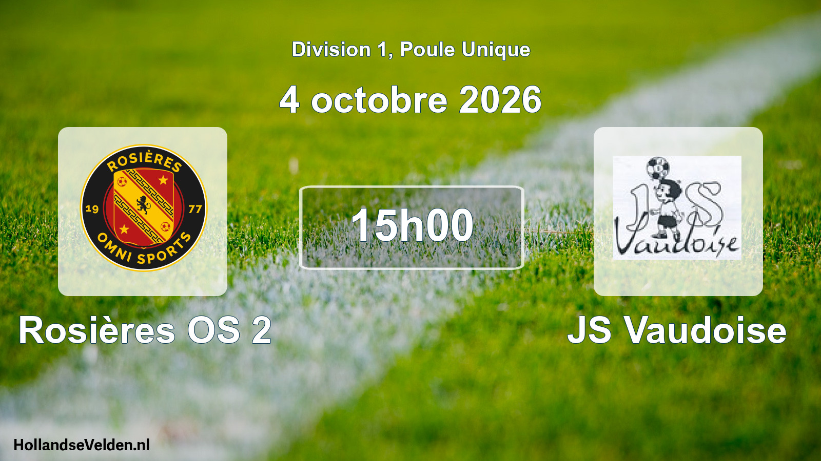 Match programmé: Rosières OS 2 - JS Vaudoise (4 octobre 2026)