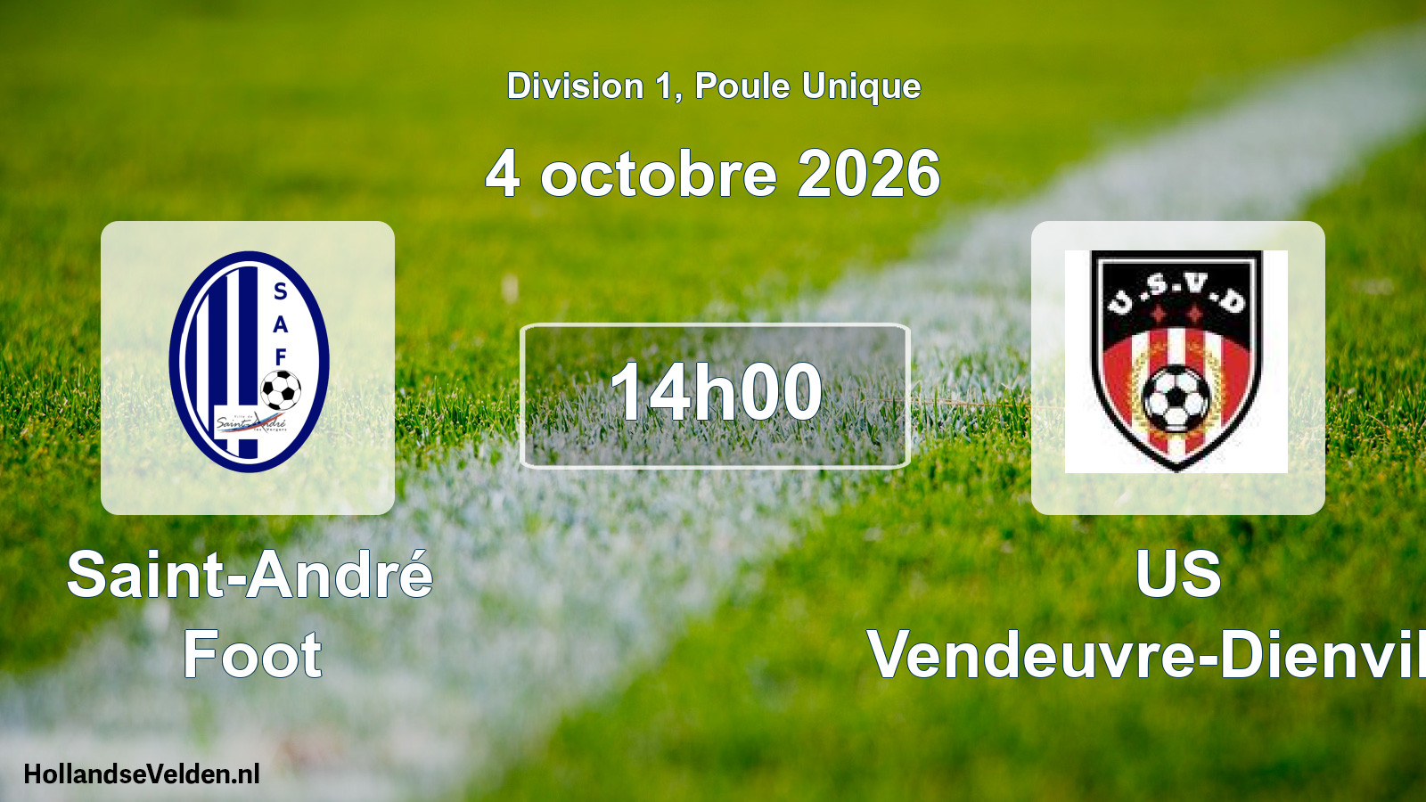 Match programmé: Saint-André Foot - US Vendeuvre-Dienville (4 octobre 2026)