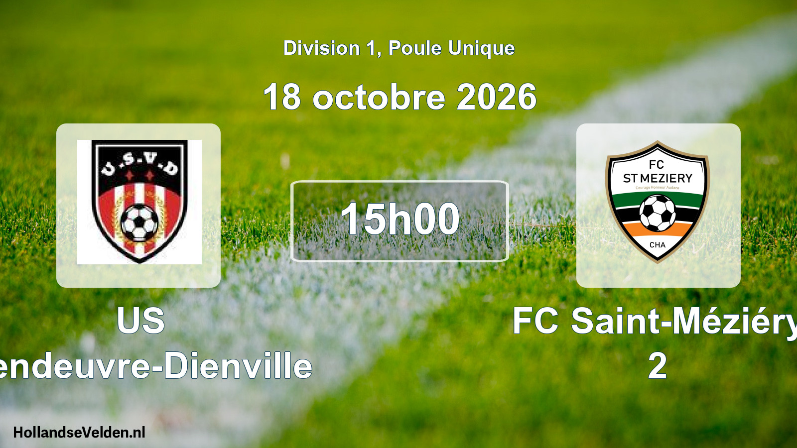 Match programmé: US Vendeuvre-Dienville - FC Saint-Méziéry 2 (18 octobre 2026)