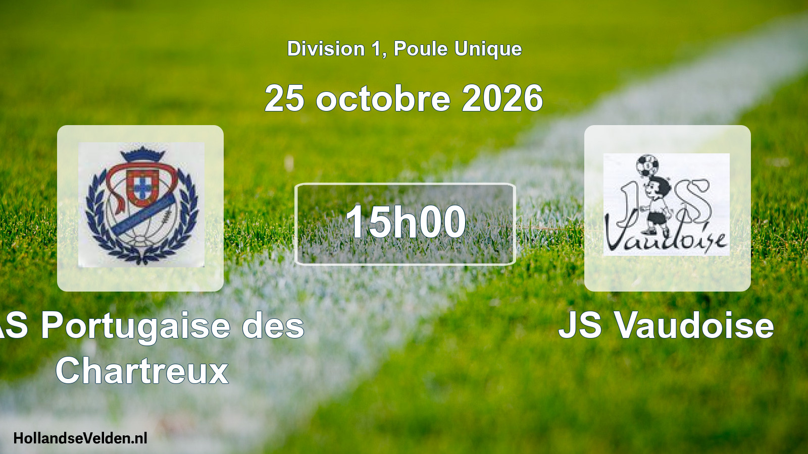 Match programmé: AS Portugaise des Chartreux - JS Vaudoise (25 octobre 2026)