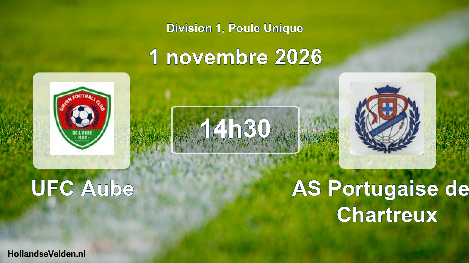 Match programmé: UFC Aube - AS Portugaise des Chartreux (1 novembre 2026)