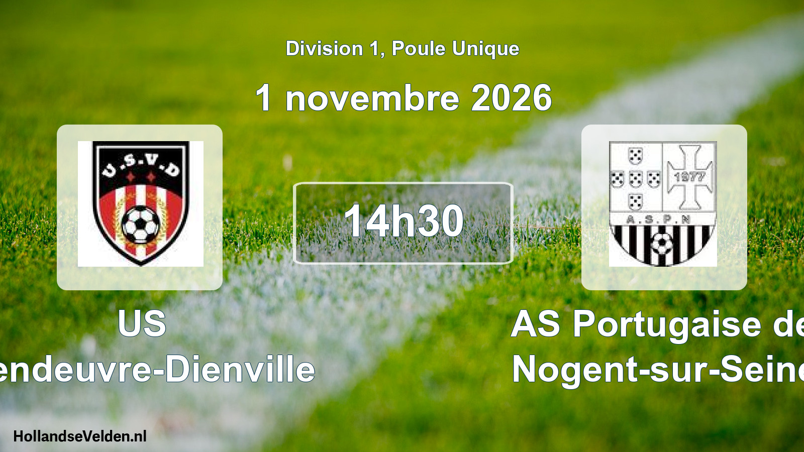 Match programmé: US Vendeuvre-Dienville - AS Portugaise de Nogent-sur-Seine (1 novembre 2026)