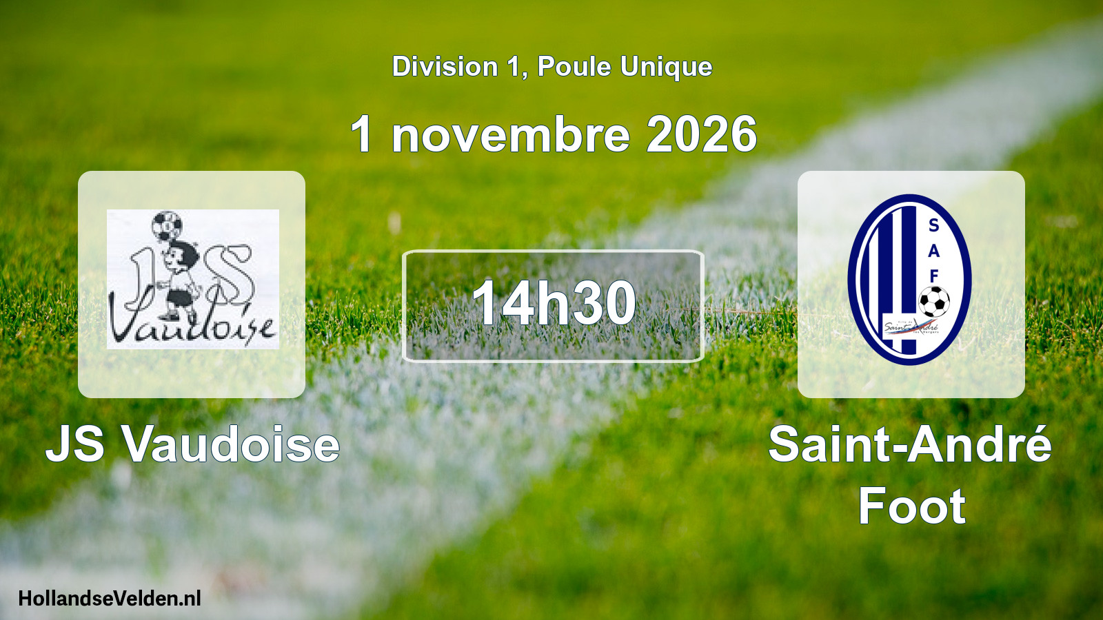 Match programmé: JS Vaudoise - Saint-André Foot (1 novembre 2026)