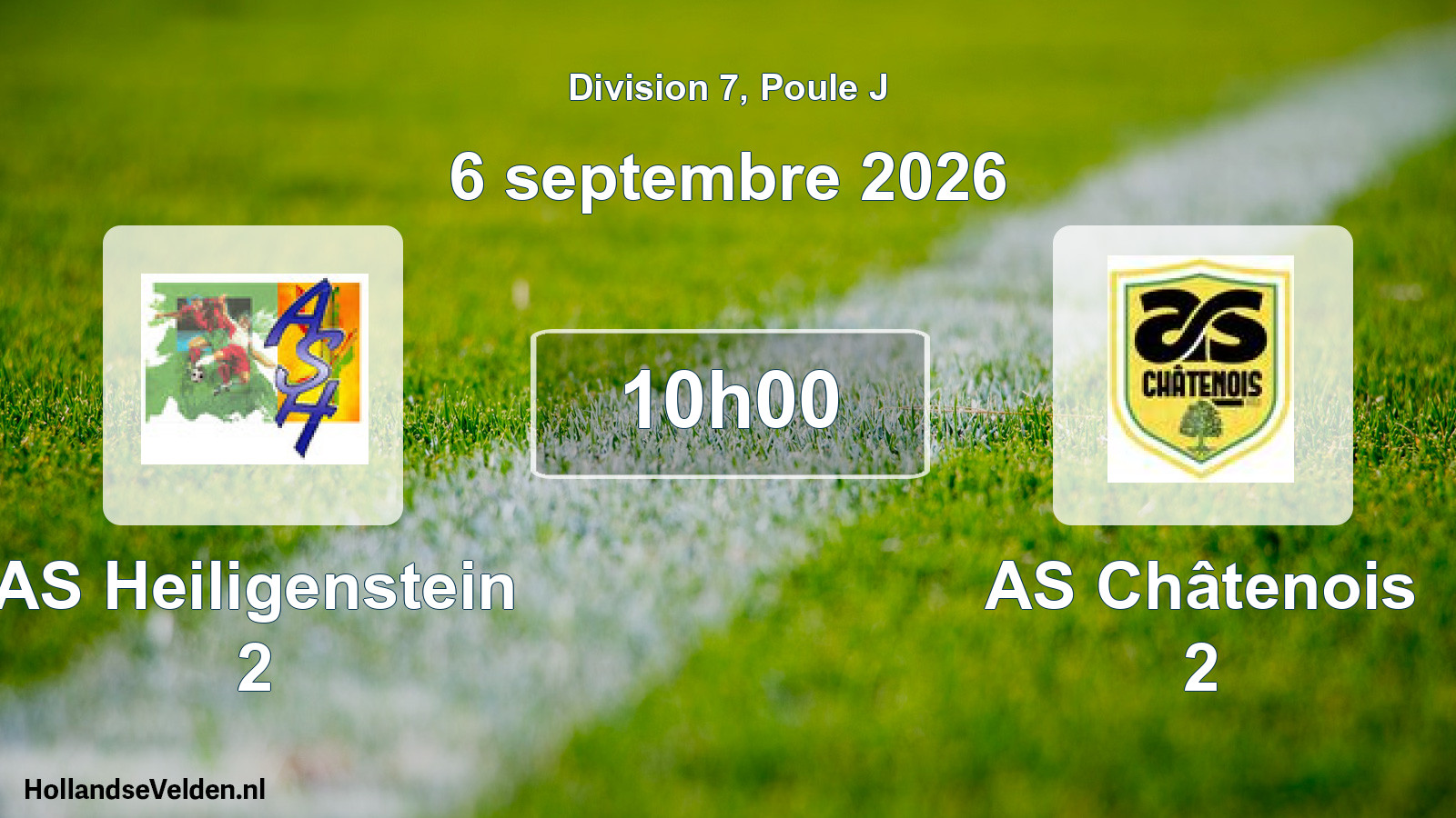 Scheduled Match: AS Heiligenstein 2 - AS Châtenois 2 (6 September 2026)