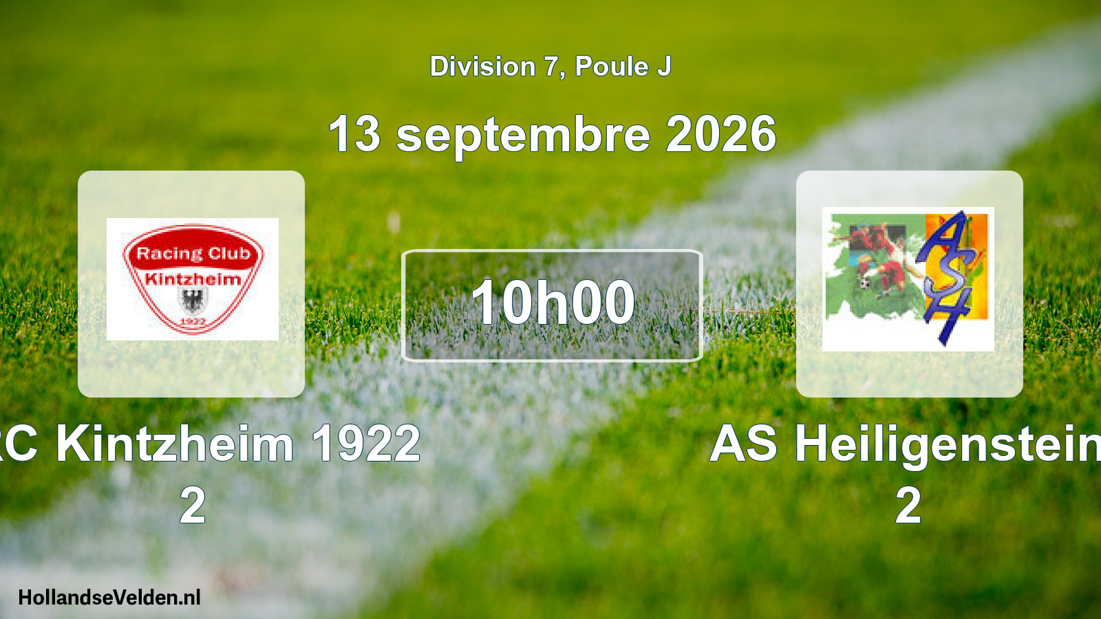 Match programmé: RC Kintzheim 1922 2 - AS Heiligenstein 2 (13 septembre 2026)