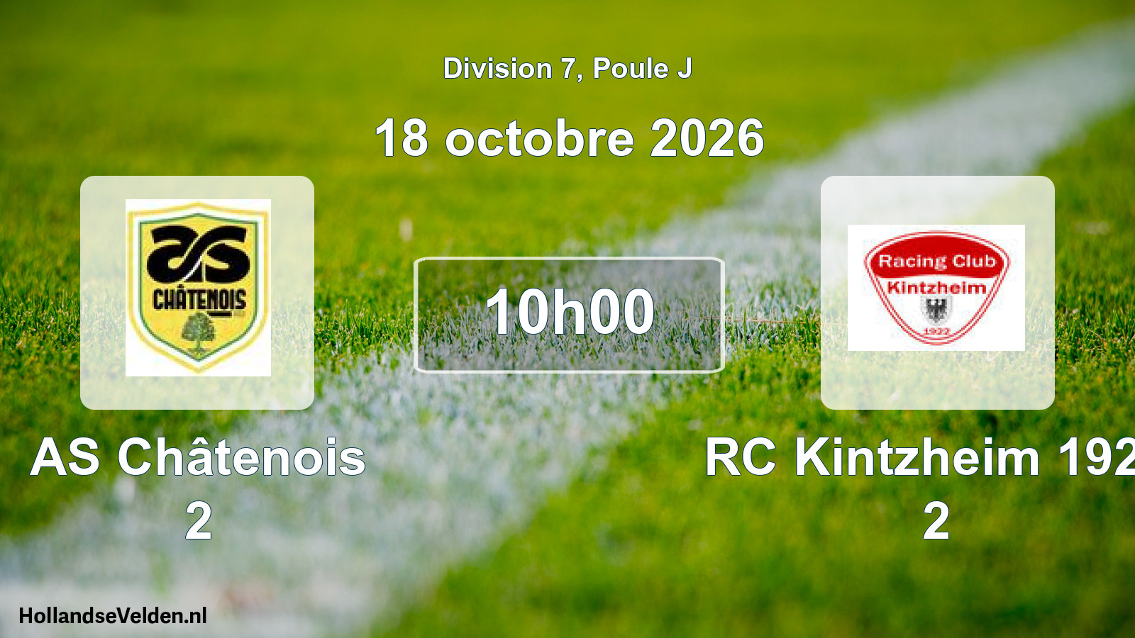 Match programmé: AS Châtenois 2 - RC Kintzheim 1922 2 (18 octobre 2026)