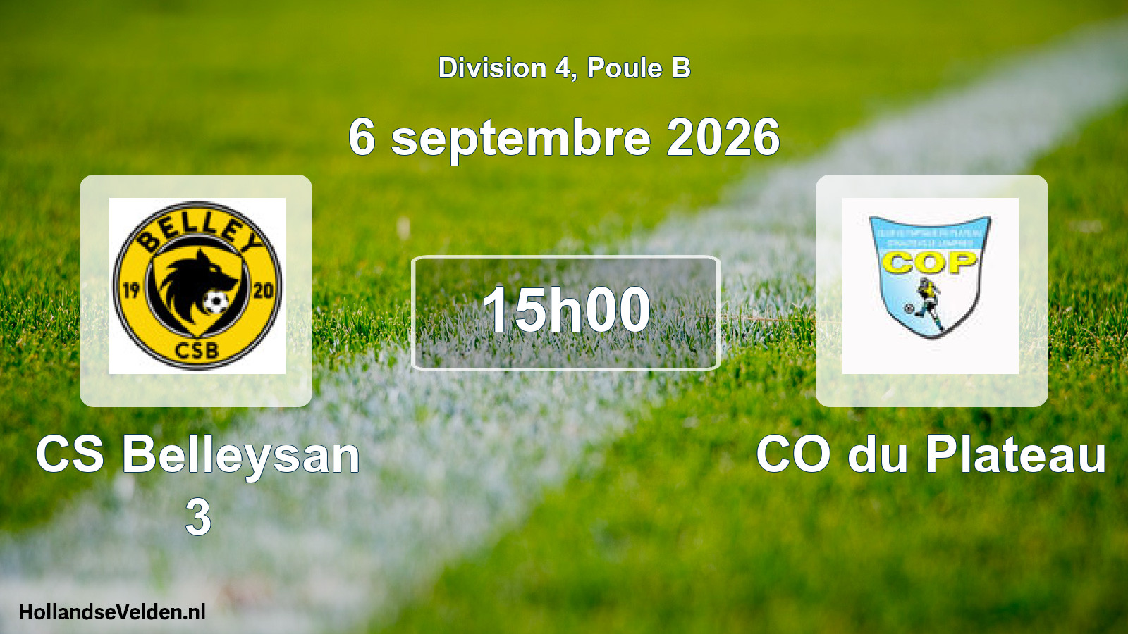 Match programmé: CS Belleysan 3 - CO du Plateau (6 septembre 2026)