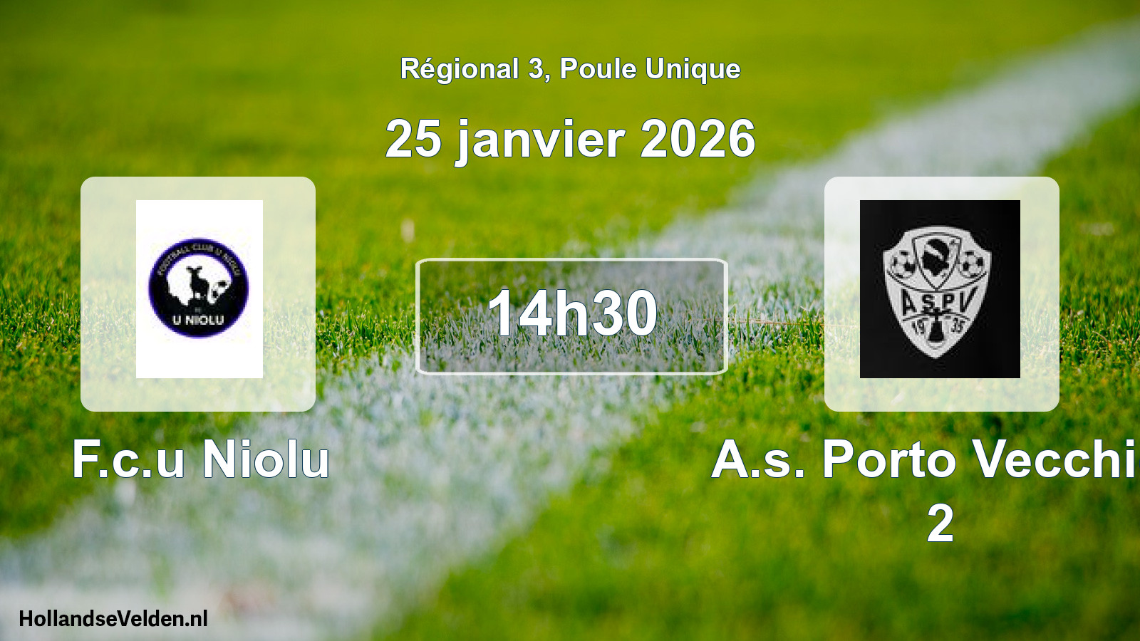 Scheduled Match: F.c.u Niolu - A.s. Porto Vecchio 2 (25 January 2026)