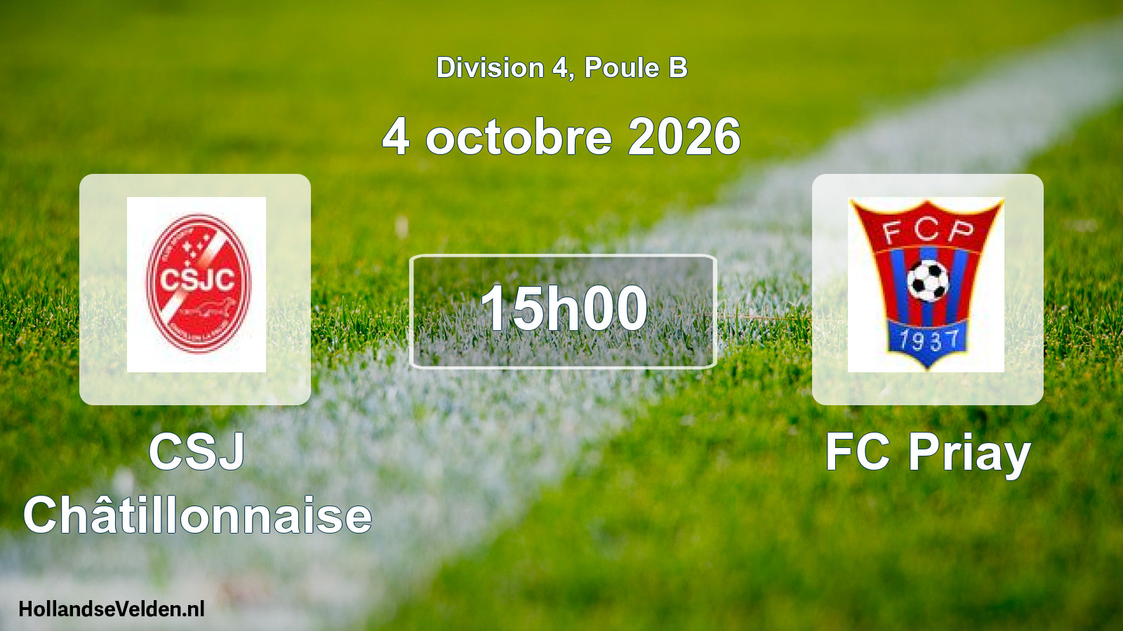 Geplande wedstrijd: CSJ Châtillonnaise - FC Priay (4 oktober 2026)