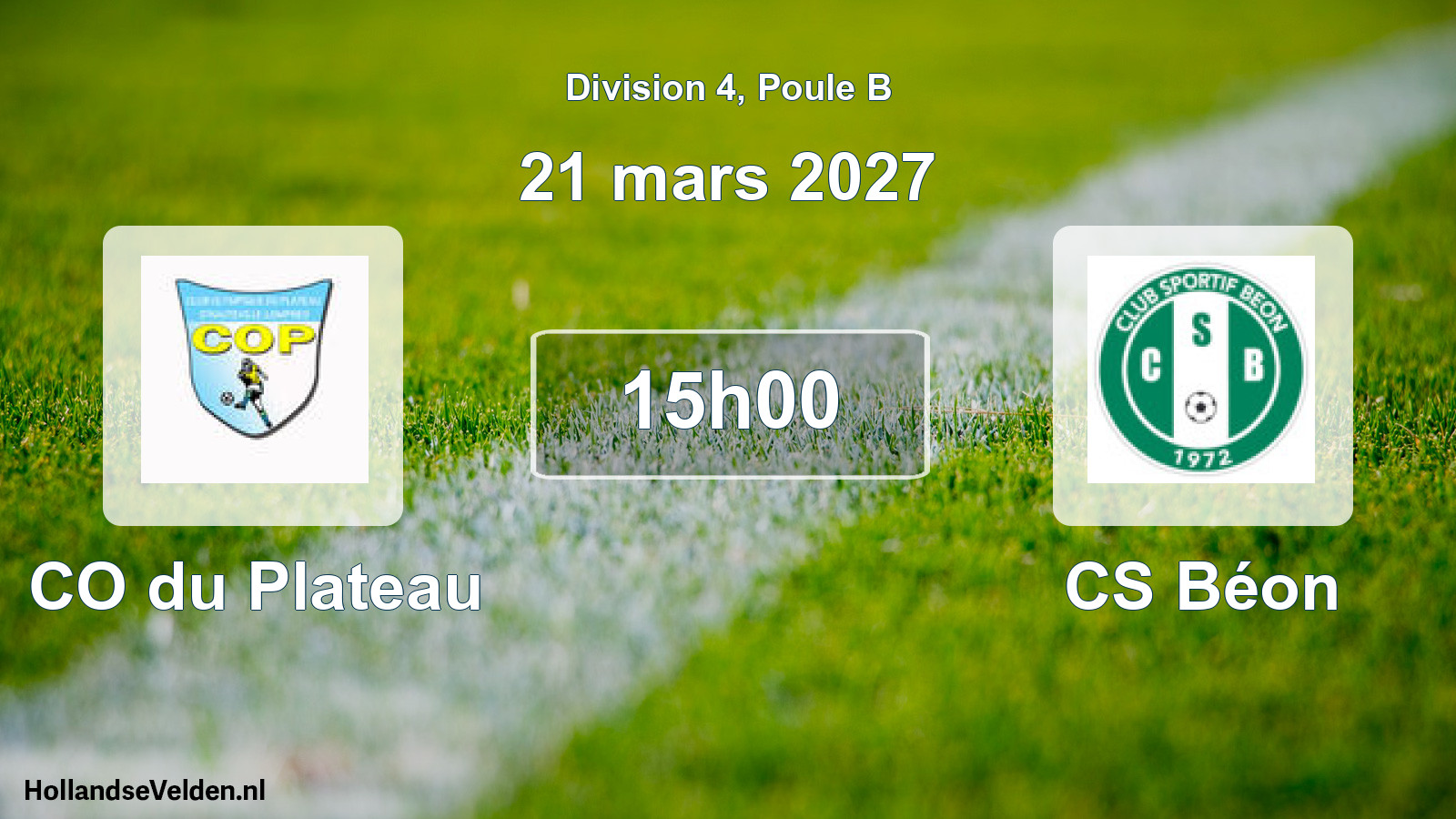 Geplande wedstrijd: CO du Plateau - CS Béon (21 maart 2027)