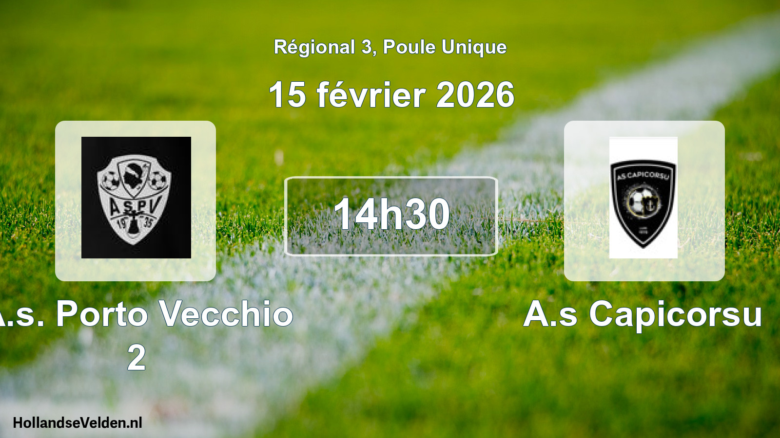Scheduled Match: A.s. Porto Vecchio 2 - A.s Capicorsu (15 February 2026)