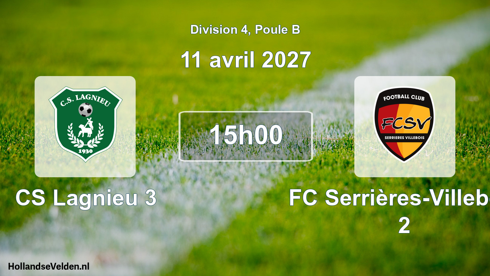 Geplande wedstrijd: CS Lagnieu 3 - FC Serrières-Villebois 2 (11 april 2027)