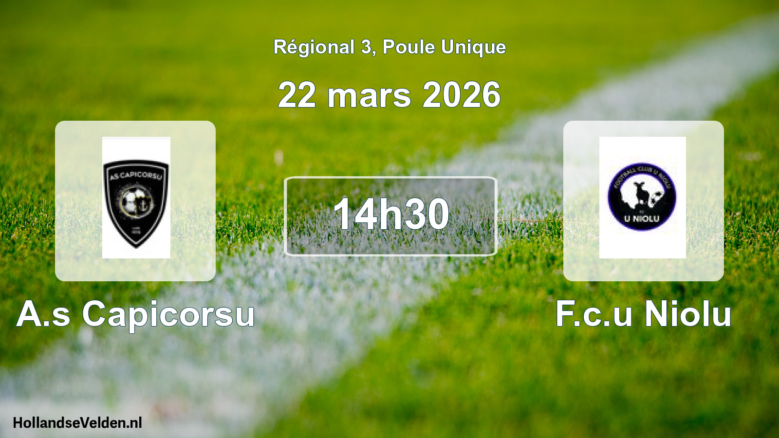 Geplande wedstrijd: A.s Capicorsu - F.c.u Niolu (22 mars 2026)