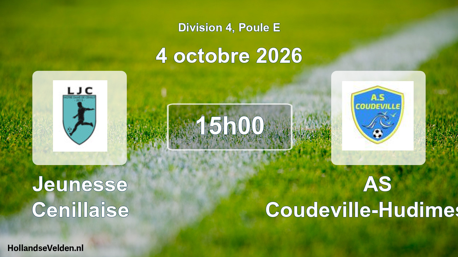 Match programmé: Jeunesse Cenillaise - AS Coudeville-Hudimesnil (4 octobre 2026)