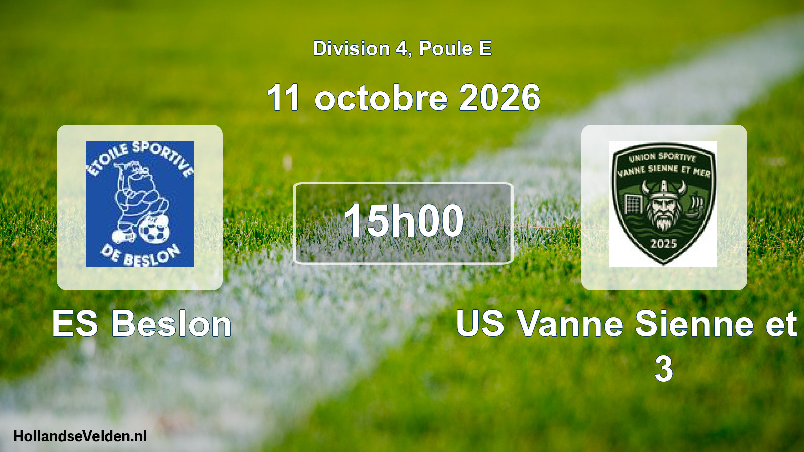 Match programmé: ES Beslon - US Vanne Sienne et Mer 3 (11 octobre 2026)