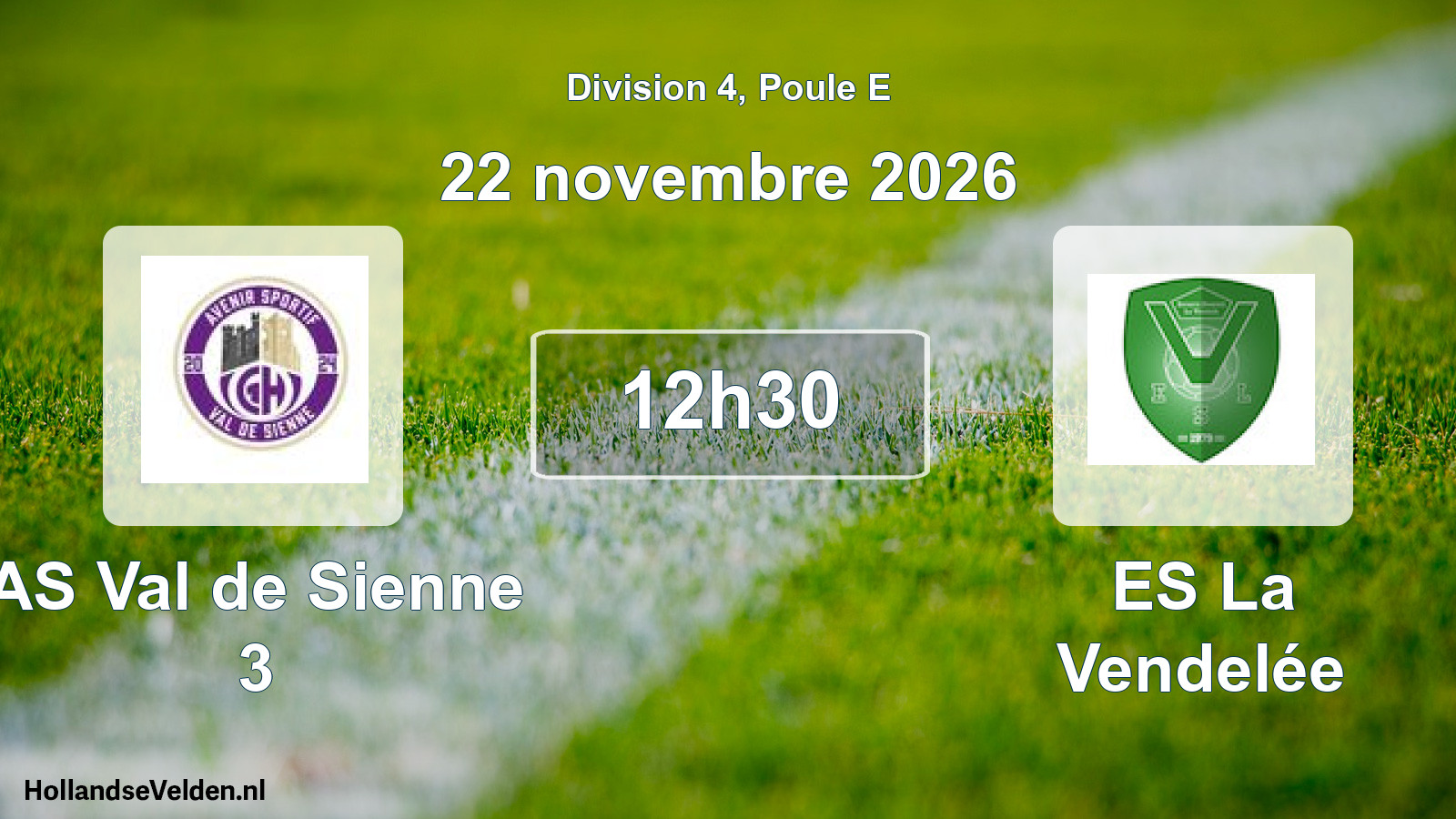 Match programmé: AS Val de Sienne 3 - ES La Vendelée (22 novembre 2026)