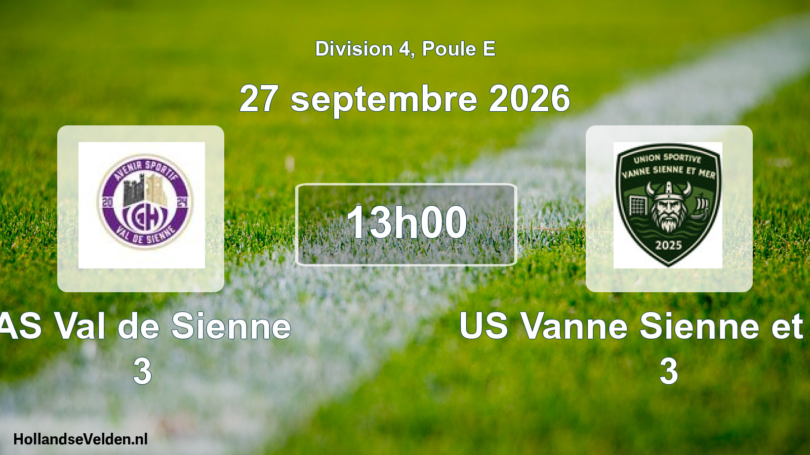 Match programmé: AS Val de Sienne 3 - US Vanne Sienne et Mer 3 (27 septembre 2026)