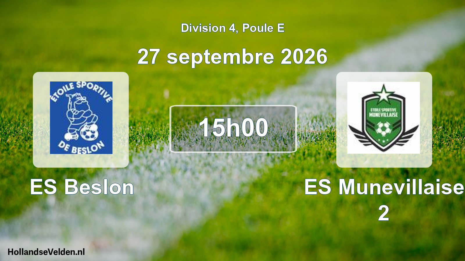 Match programmé: ES Beslon - ES Munevillaise 2 (27 septembre 2026)