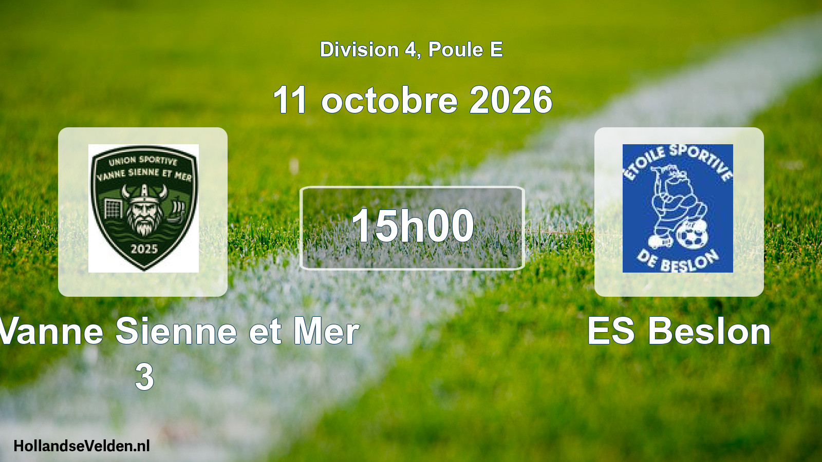 Match programmé: US Vanne Sienne et Mer 3 - ES Beslon (11 octobre 2026)