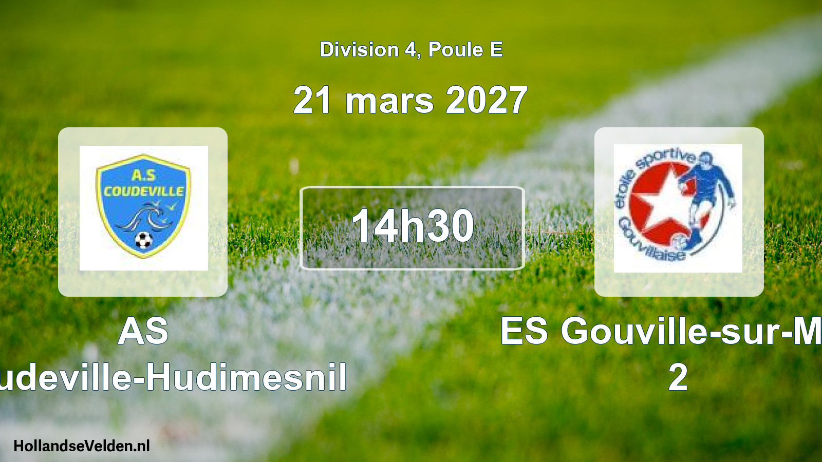 Match programmé: AS Coudeville-Hudimesnil - ES Gouville-sur-Mer 2 (21 mars 2027)