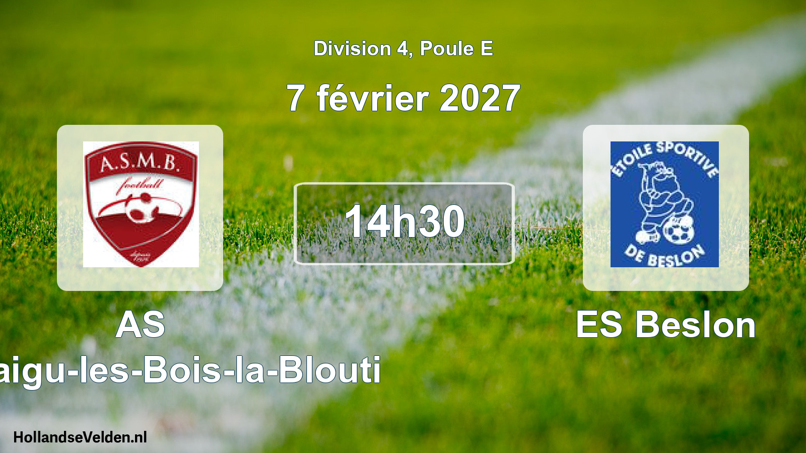 Match programmé: AS Montaigu-les-Bois-la-Blouti - ES Beslon (7 février 2027)