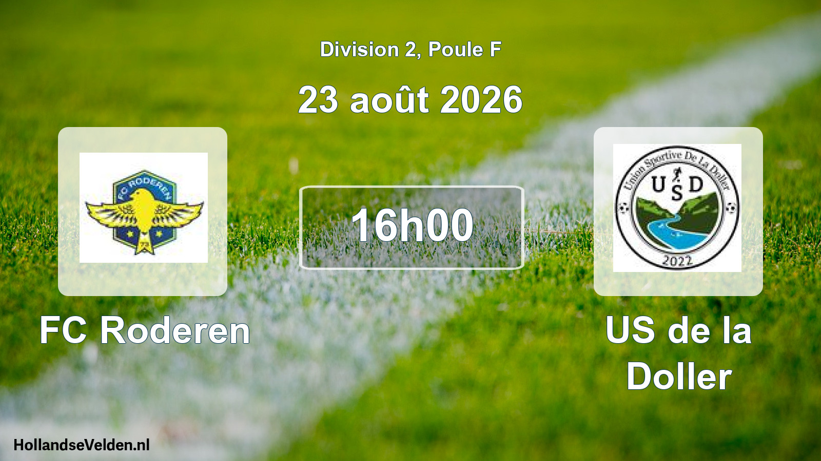 Scheduled Match: FC Roderen - US de la Doller (23 August 2026)