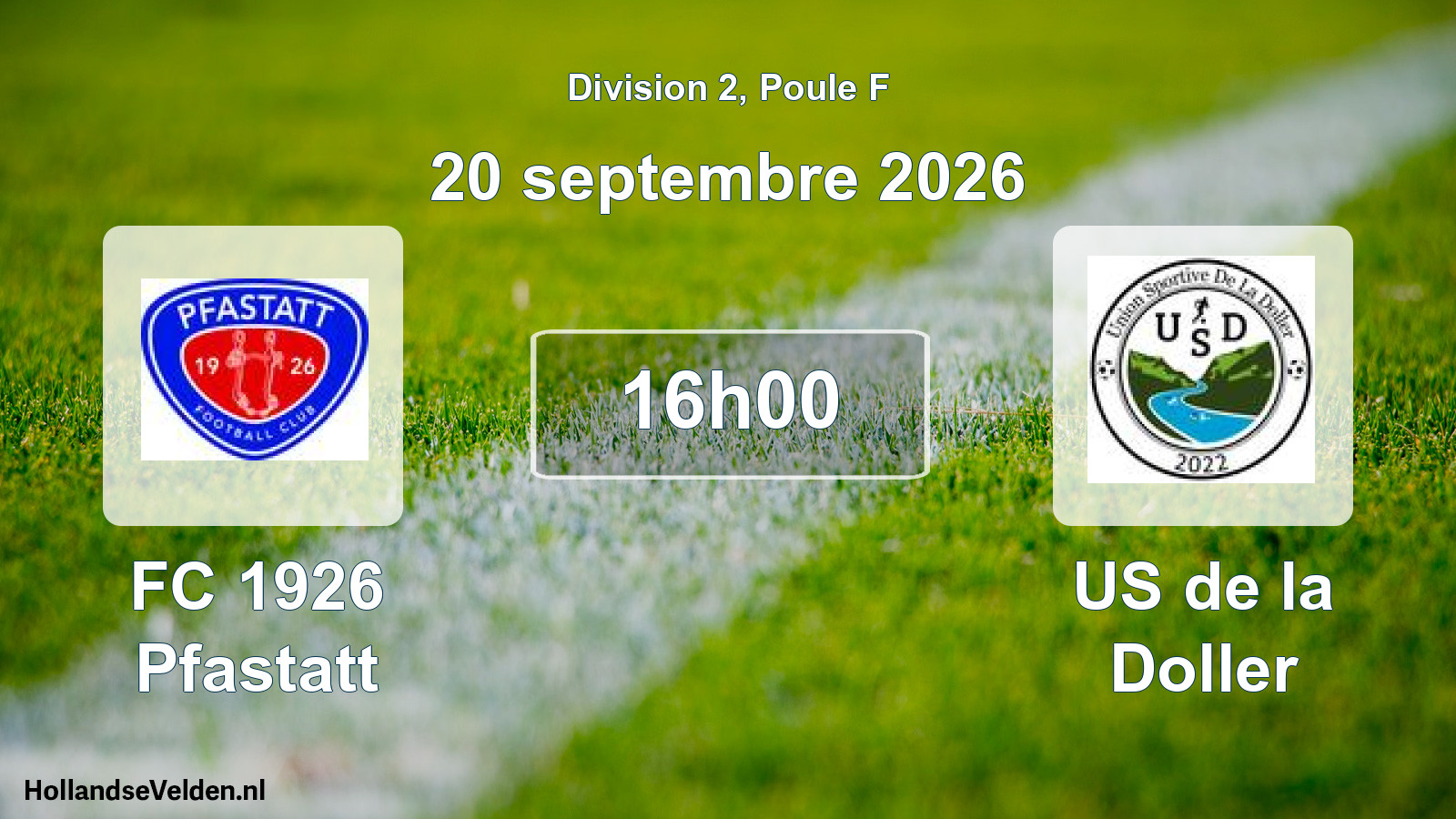 Scheduled Match: FC 1926 Pfastatt - US de la Doller (20 September 2026)