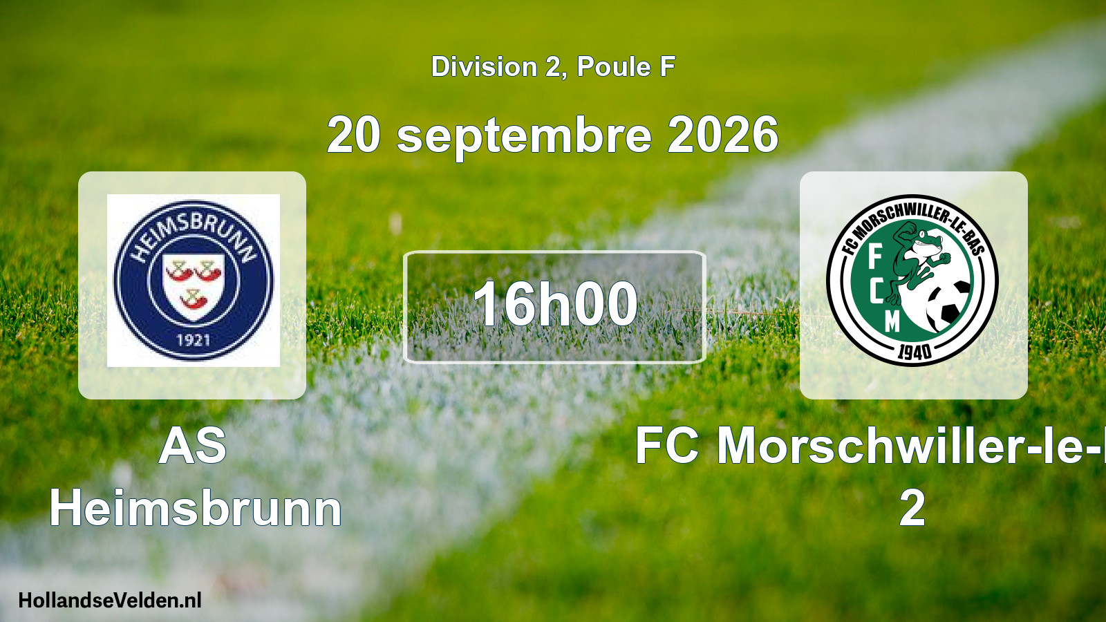 Scheduled Match: AS Heimsbrunn - FC Morschwiller-le-Bas 2 (20 September 2026)