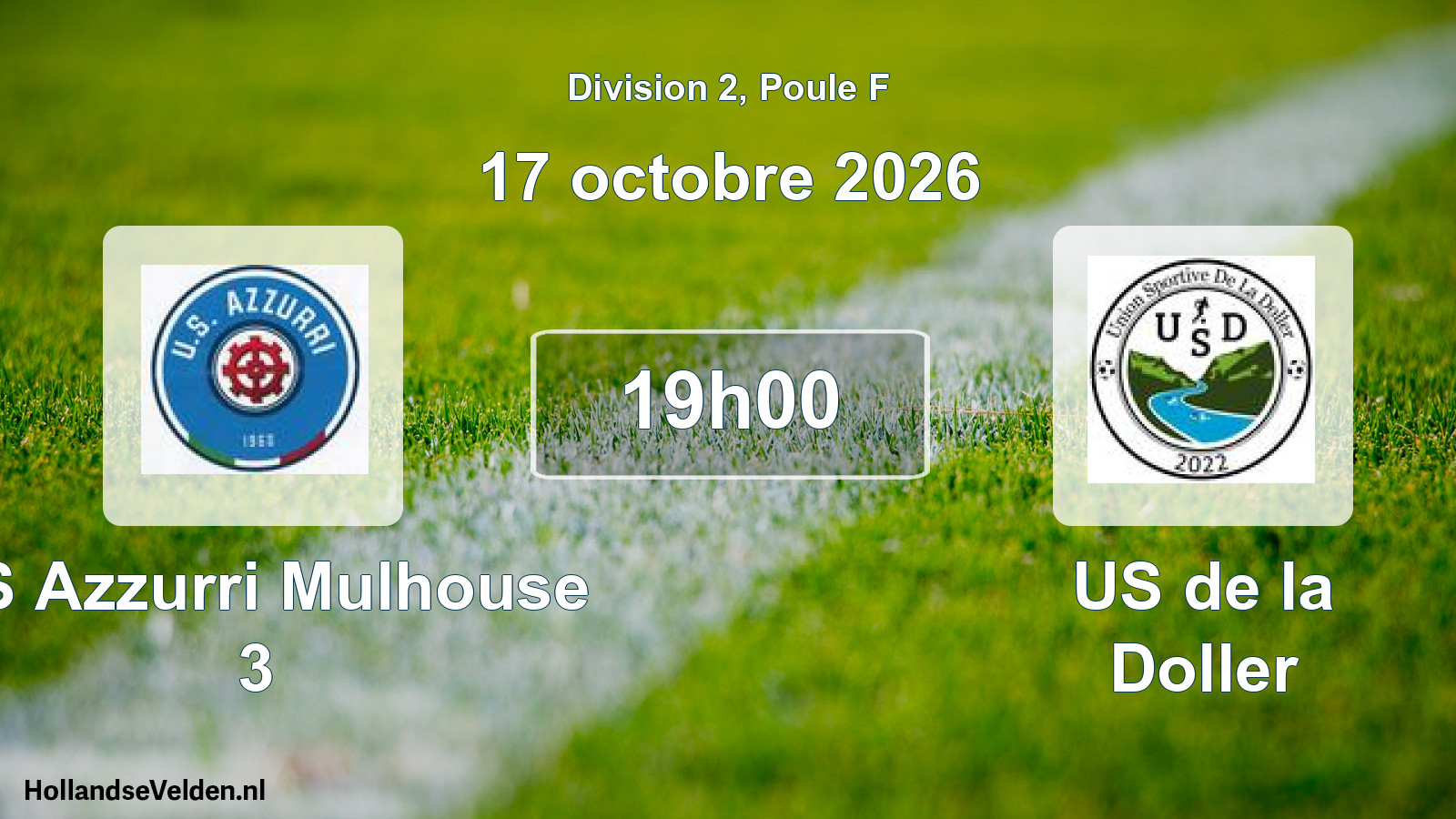 Match programmé: US Azzurri Mulhouse 3 - US de la Doller (17 octobre 2026)