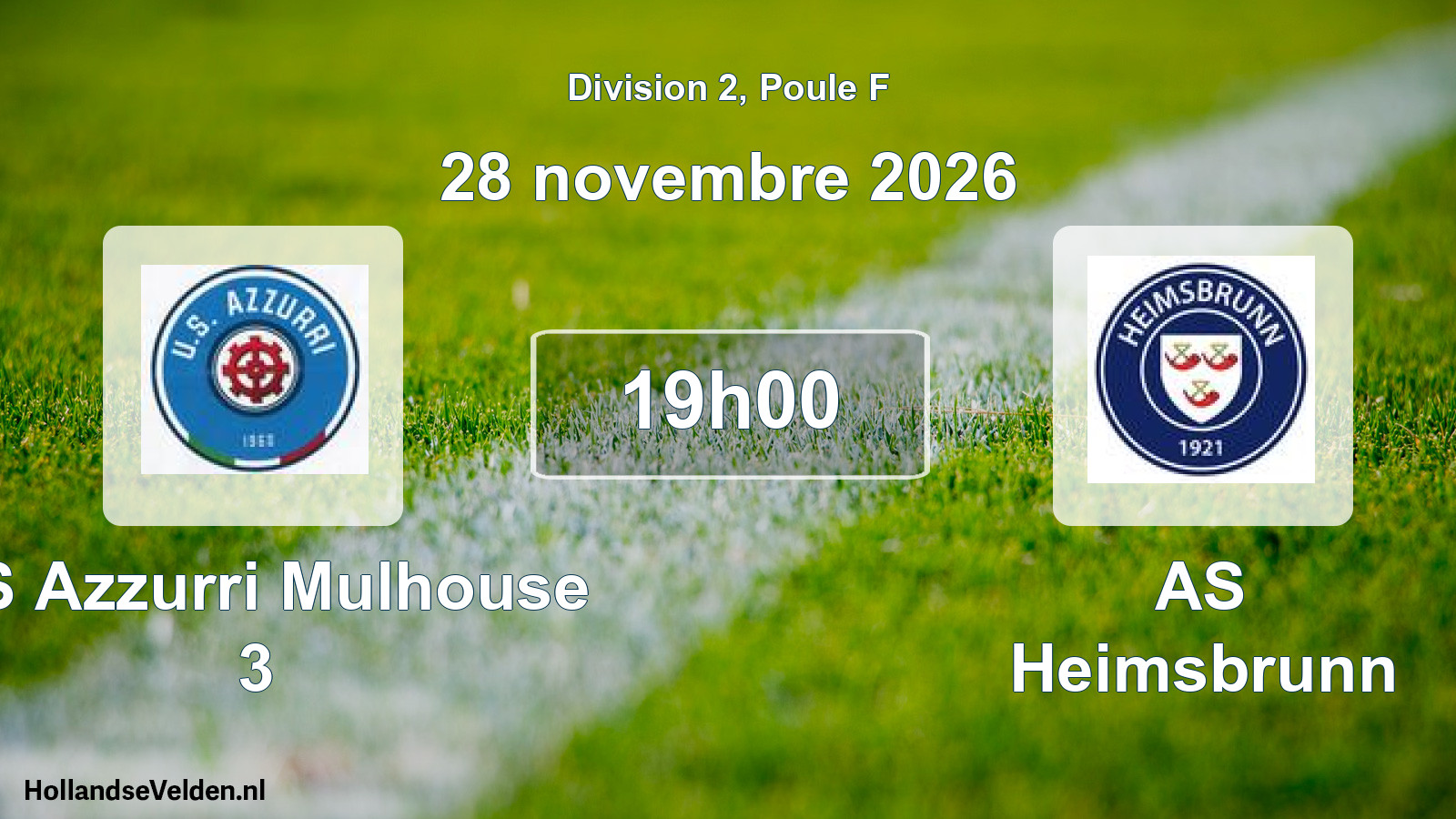 Scheduled Match: US Azzurri Mulhouse 3 - AS Heimsbrunn (28 November 2026)