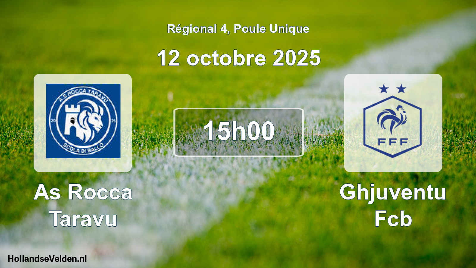 Geplande wedstrijd: As Rocca Taravu - Ghjuventu Fcb (12 octobre 2025)