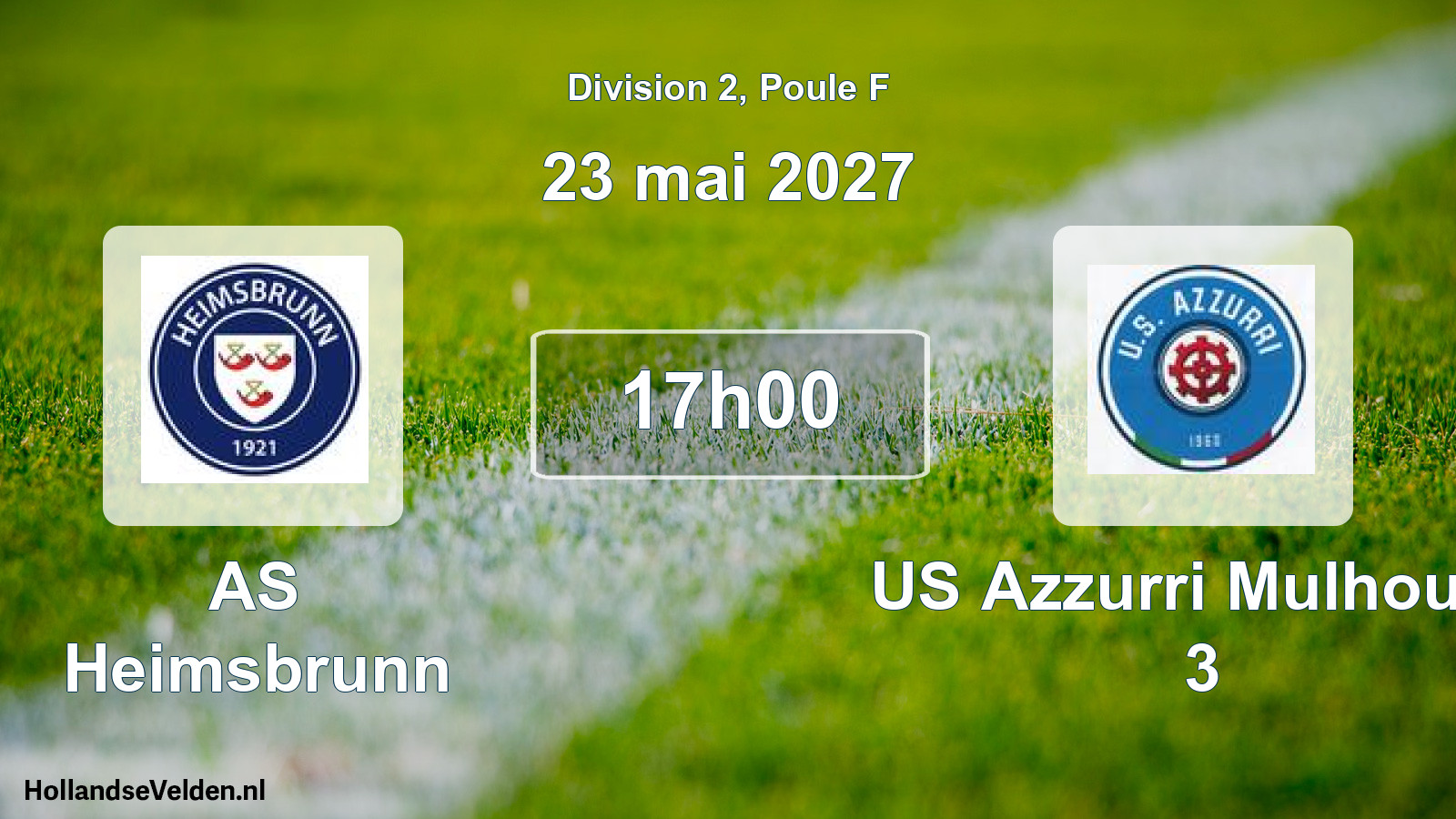Match programmé: AS Heimsbrunn - US Azzurri Mulhouse 3 (23 mai 2027)