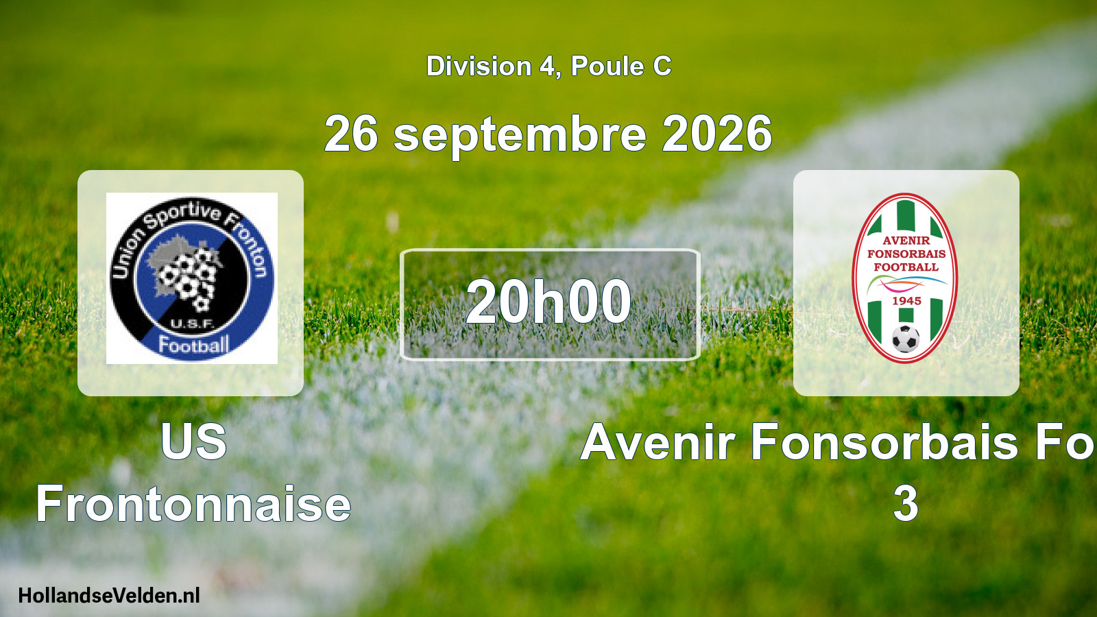 Match programmé: US Frontonnaise - Avenir Fonsorbais Football 3 (26 septembre 2026)