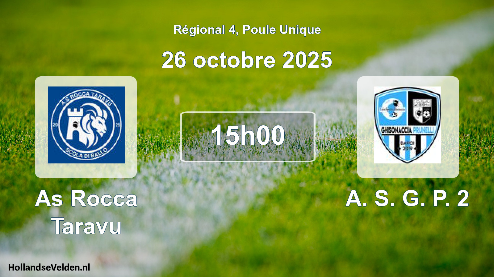 Scheduled Match: As Rocca Taravu - A. S. G. P. 2 (26 October 2025)