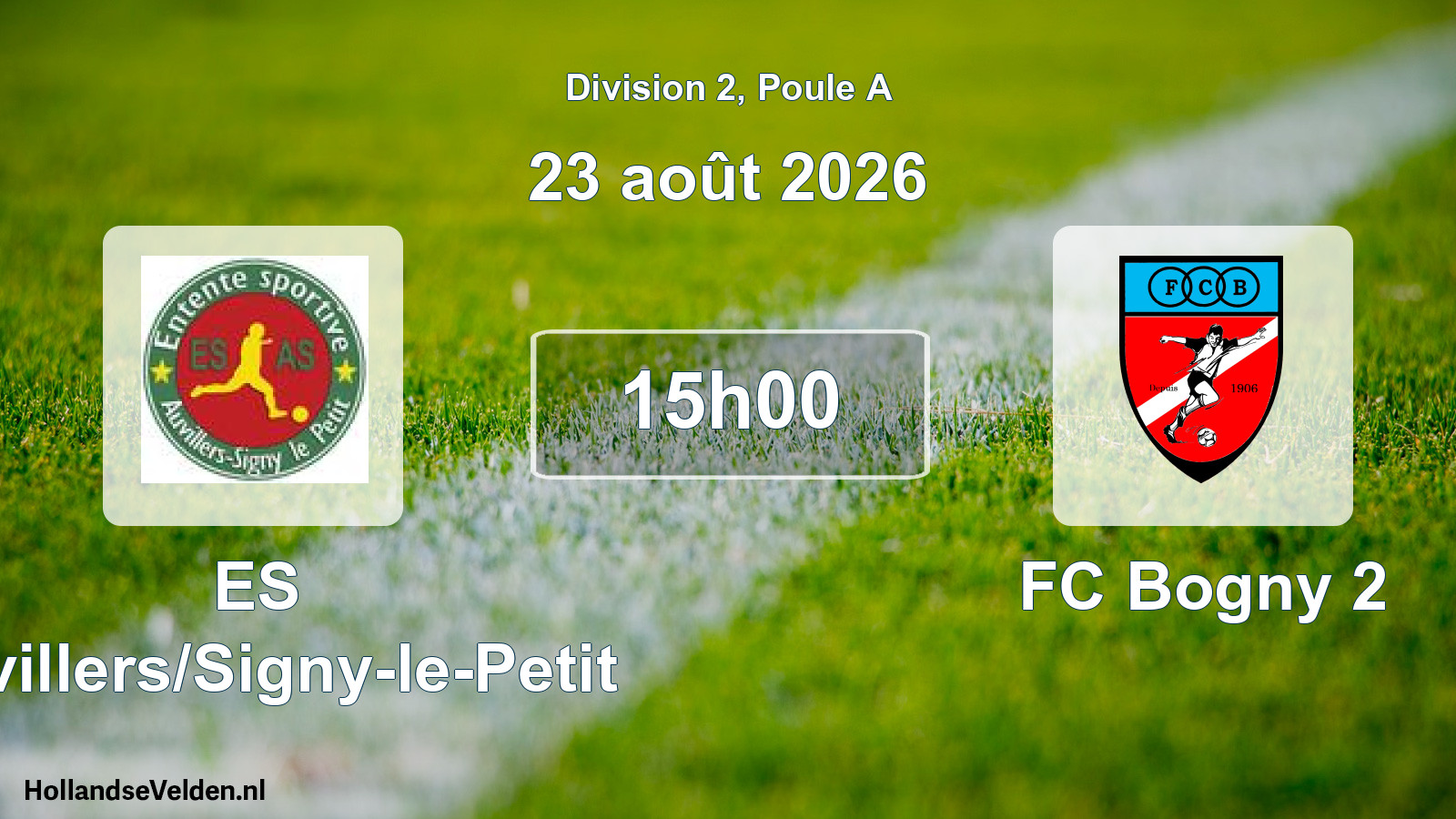 Scheduled Match: ES Auvillers/Signy-le-Petit - FC Bogny 2 (23 August 2026)