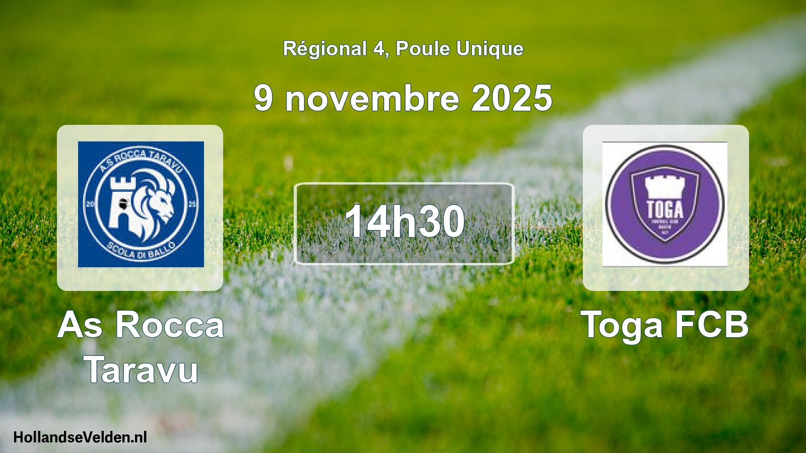 Geplande wedstrijd: As Rocca Taravu - Toga FCB (9 novembre 2025)