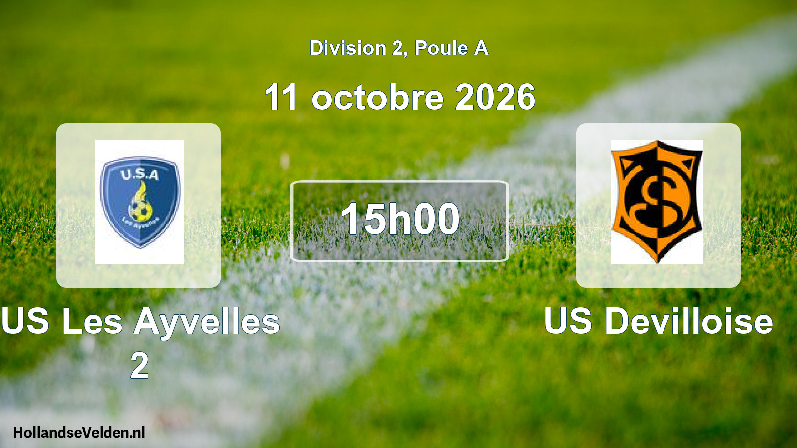 Match programmé: US Les Ayvelles 2 - US Devilloise (11 octobre 2026)