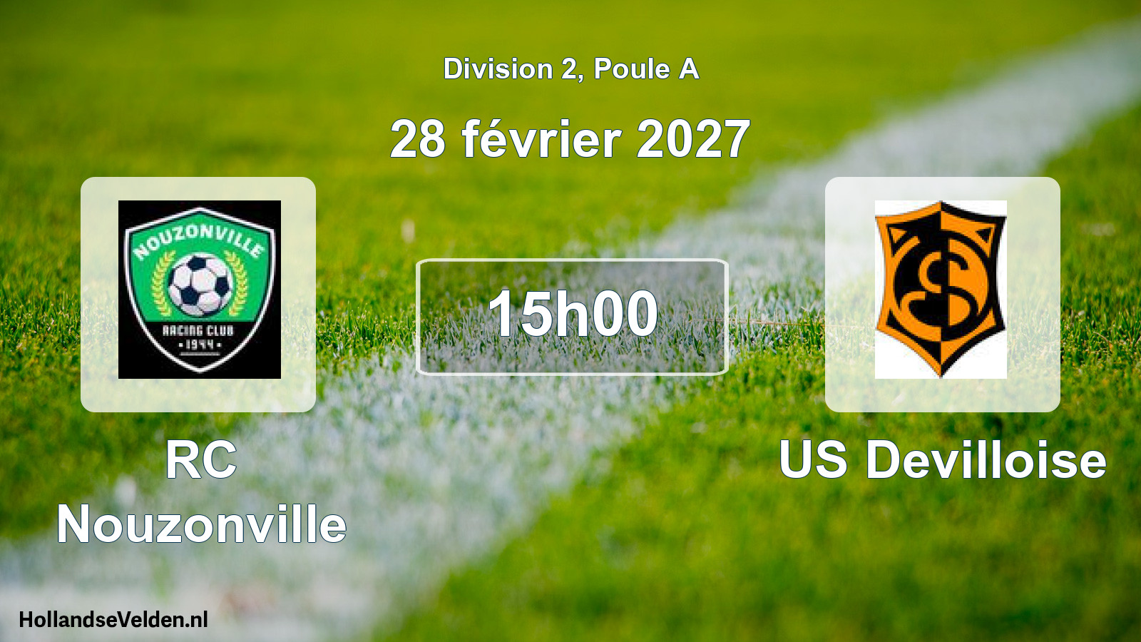 Match programmé: RC Nouzonville - US Devilloise (28 février 2027)