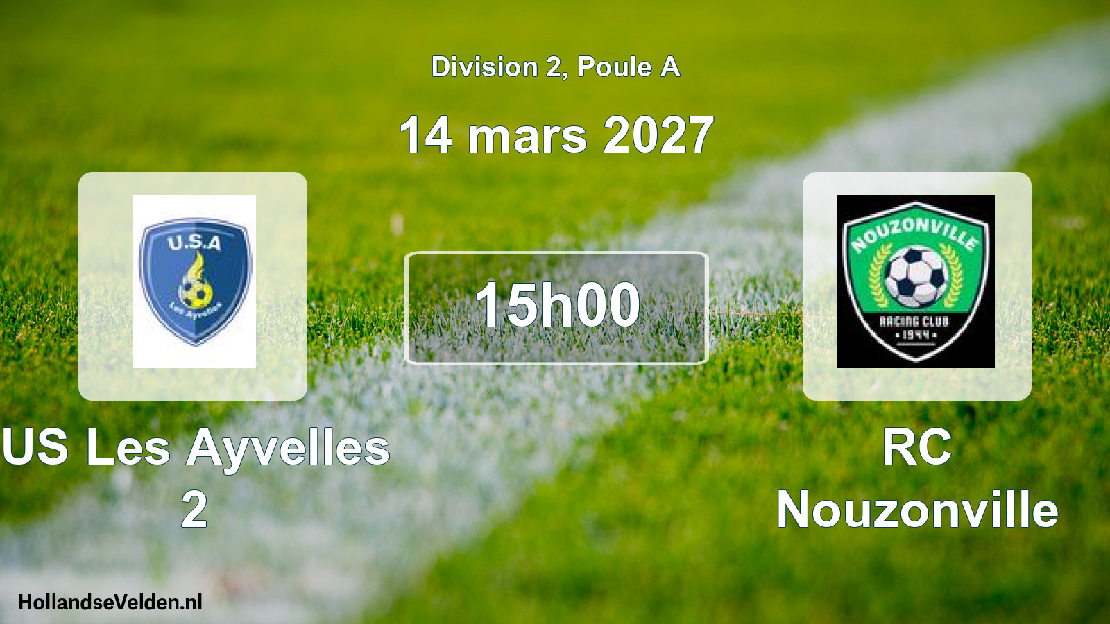 Match programmé: US Les Ayvelles 2 - RC Nouzonville (14 mars 2027)