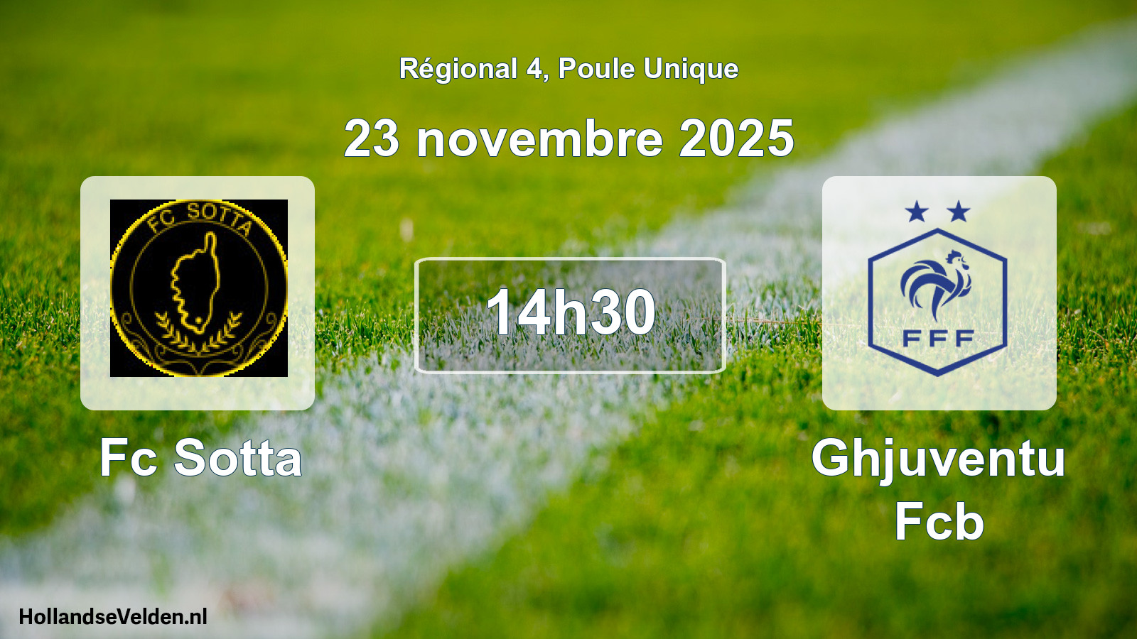 Geplande wedstrijd: Fc Sotta - Ghjuventu Fcb (23 november 2025)