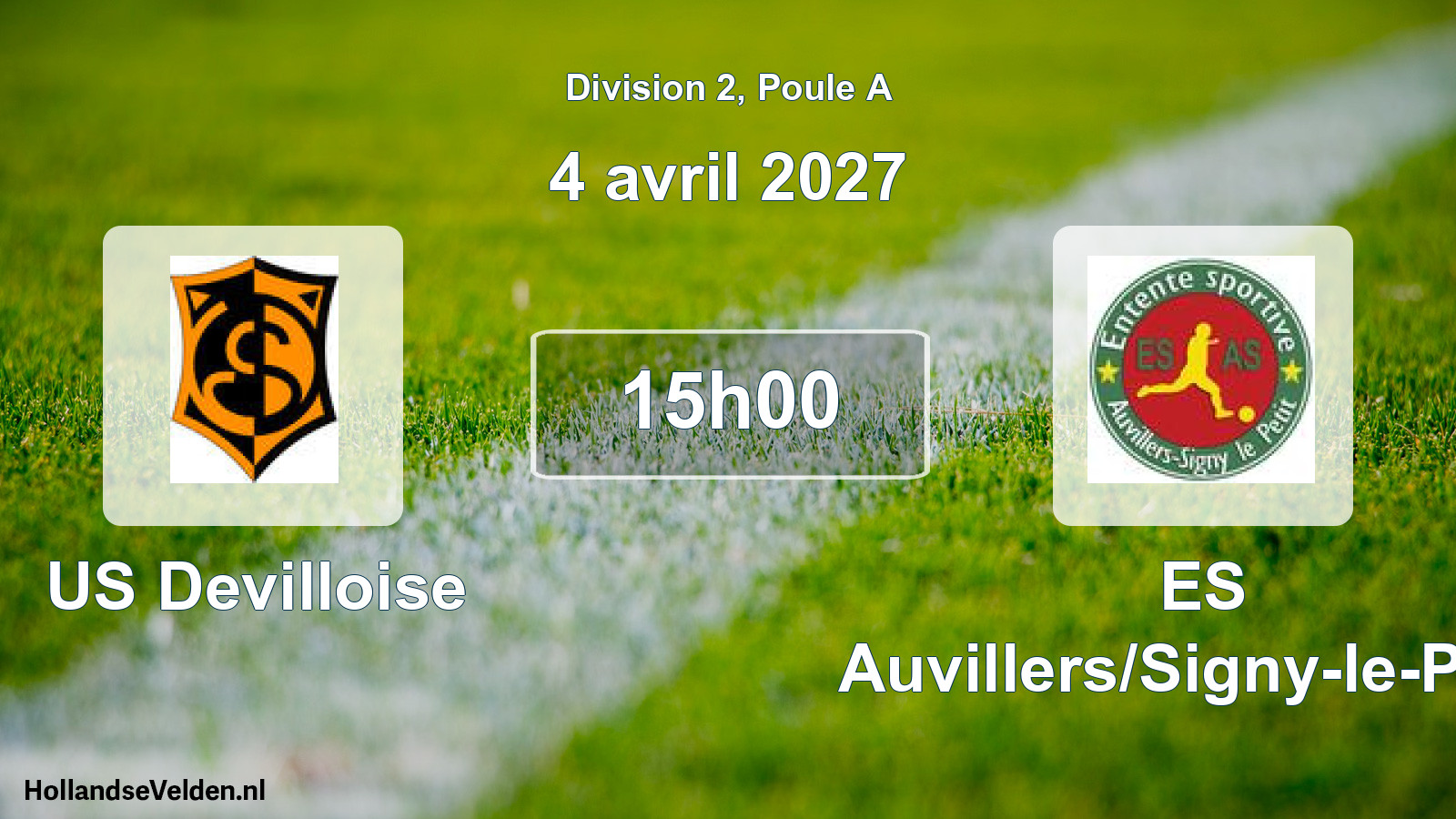 Match programmé: US Devilloise - ES Auvillers/Signy-le-Petit (4 avril 2027)